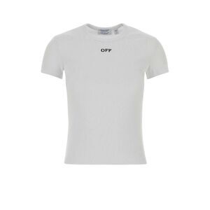 Off White Women White Stretch Cotton T-Shirt